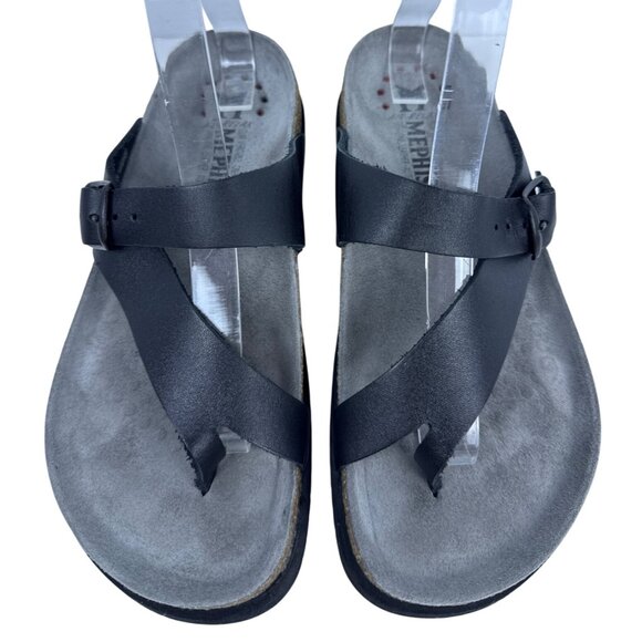 Mephisto Women's Helen Plus Thong Sandal Black Waxy Leather SZ EU 36, US 6 W - Picture 2 of 13